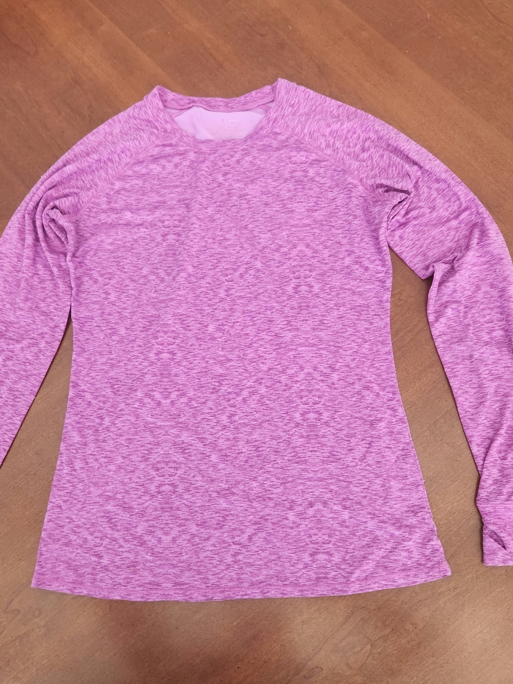 Cuddl Duds Heathered Lavender-Pink Long Sleeve Top